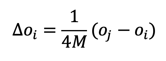 delta oi=(oj-oi)/4M